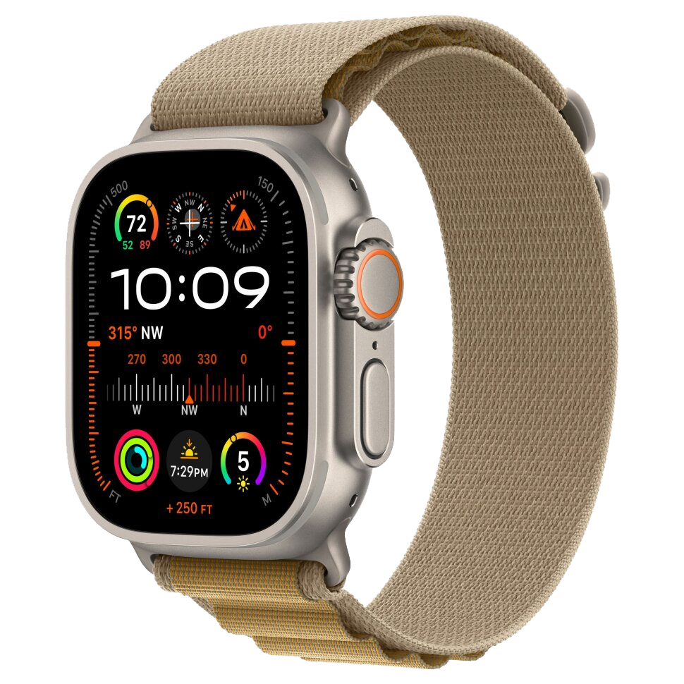 Часы Apple Watch Ultra 2 с ремешком Alpine коричневого цвета