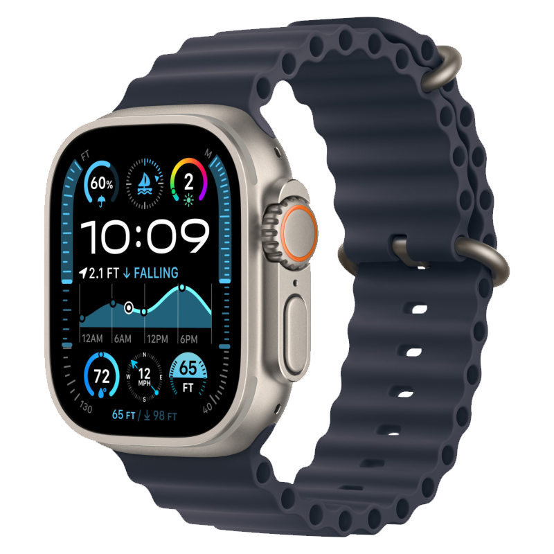 Часы Apple Watch Ultra 2 49 мм, титан светлого цвета, ремешок Ocean