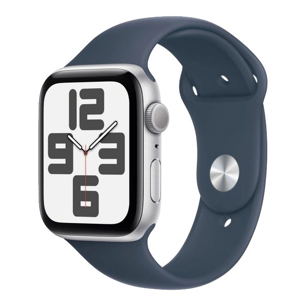 Часы Apple Watch SE, 40 мм, алюминий серебристого цвета, ремешок Sport Band цвета «деним» (2024)