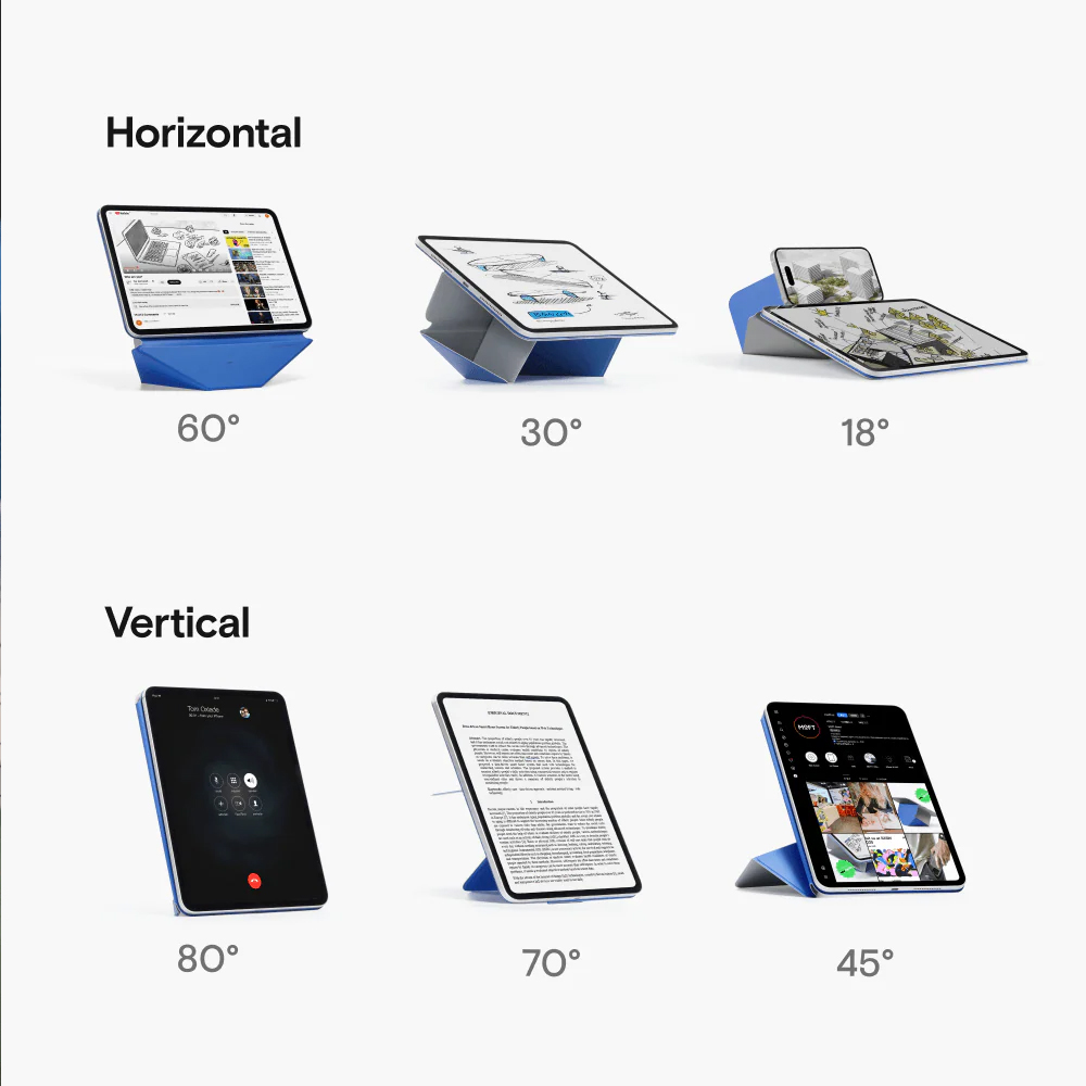 Чехол MOFT Dynamic Folio для планшета iPad Pro 11′′ (M4/M5) серый с голубым 