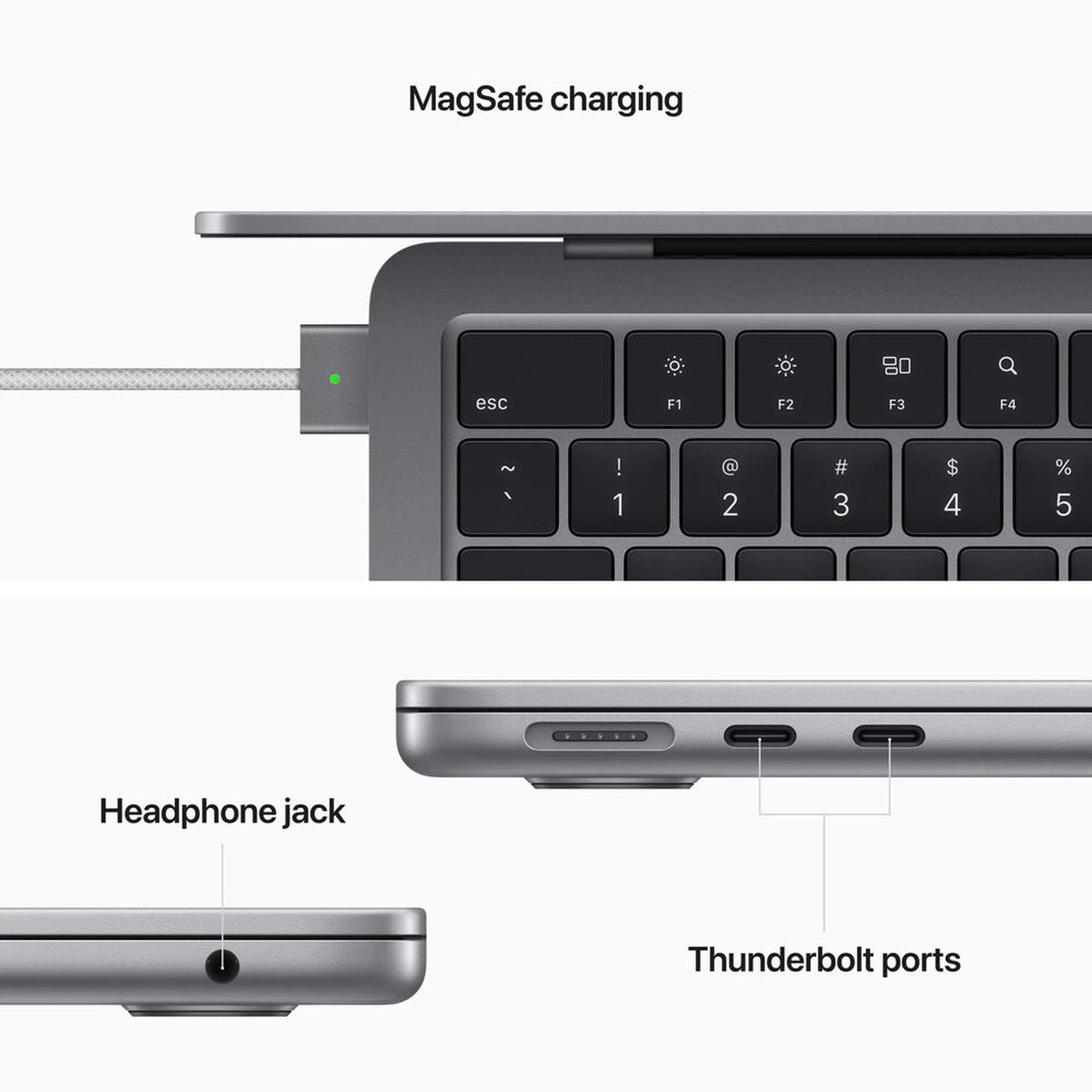 Ноутбук Apple MacBook Air 13.6" (M2, 8 Gb, 512 Gb SSD) Серый космос (MLXX3)