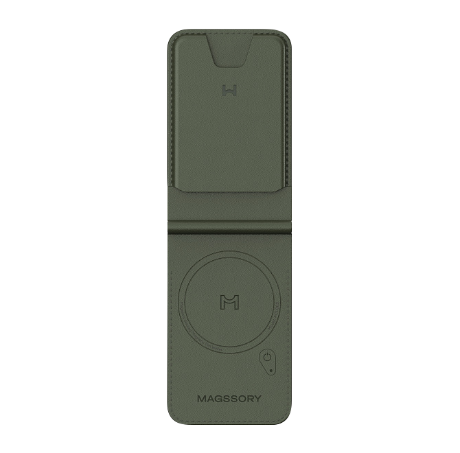 Кошелек-кардхолдер Magssory Geotag Magnetic Flip Wallet, совместимый с MagSafe и Find My, ACL003, хаки, Хаки