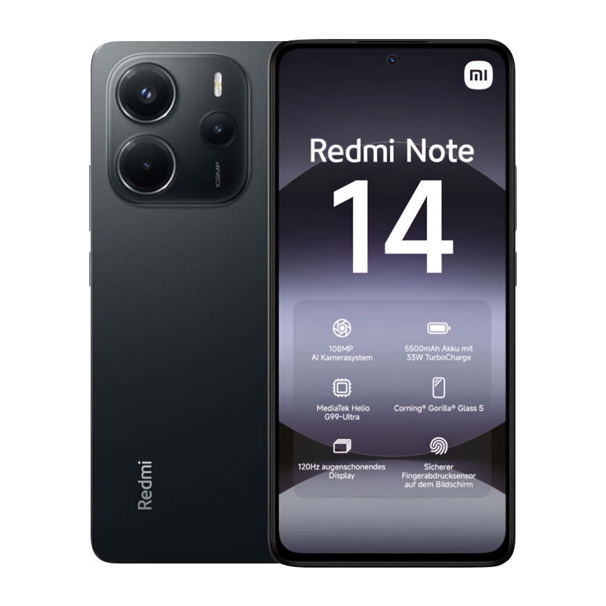 Смартфон Xiaomi Redmi Note 14 4G NFC 8 ГБ + 128 ГБ («Полночный чёрный» | Midnight Black) (версия Global)