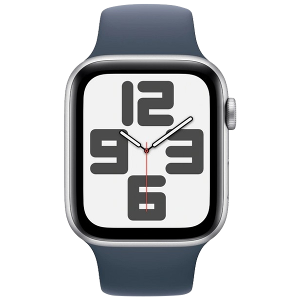 Часы Apple Watch SE, 40 мм, алюминий серебристого цвета, ремешок Sport Band цвета «деним» (2024)