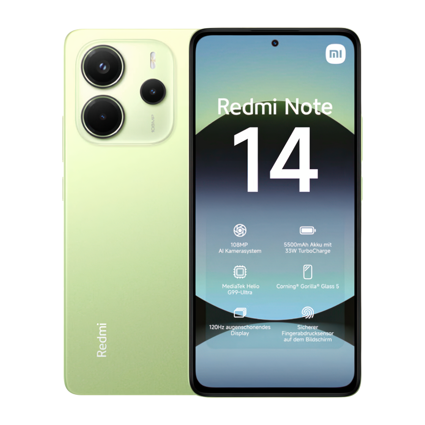 Смартфон Xiaomi Redmi Note 14 4G NFC 8 ГБ + 256 ГБ (Лаймовый | Lime Green) (версия Global)