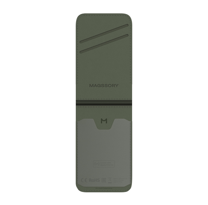 Кошелек-кардхолдер Magssory Geotag Magnetic Flip Wallet, совместимый с MagSafe и Find My, ACL003, хаки, Хаки