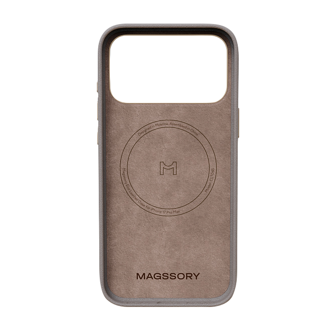 Чехол Magssory Eco-Leather Case для iPhone 17 Pro Max с MagSafe, Латте