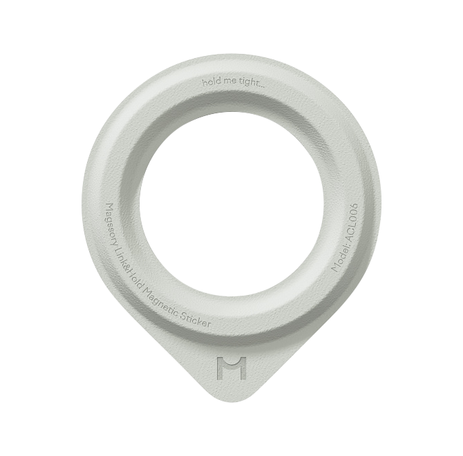 Магнитный держатель Magssory Link&amp;Hold, совместимый с MagSafe, с металлическим кольцом в комплекте, Светло-серый