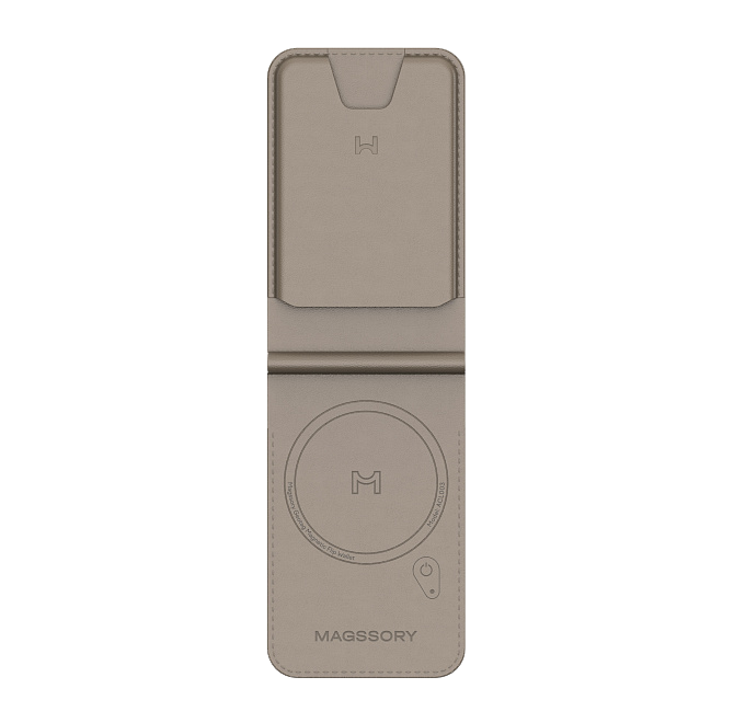 Кошелек-кардхолдер Magssory Geotag Magnetic Flip Wallet, совместимый с MagSafe и Find My, ACL003, латте, Латте