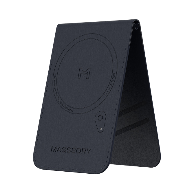 Кошелек-кардхолдер Magssory Geotag Magnetic Flip Wallet, совместимый с MagSafe и Find My, ACL003, синий, Синий