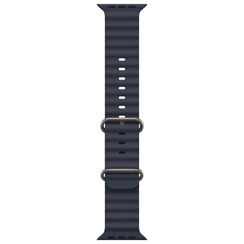 Часы Apple Watch Ultra 2, 49 мм, титан светлого цвета, ремешок Ocean тёмно-синего цвета (2024)